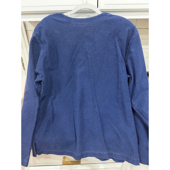 Vtg 
ONE WAY DESIGN Navy Button Up Long Sleeve Knit Cardigan Top Women's 
Large - Picture 8 of 8